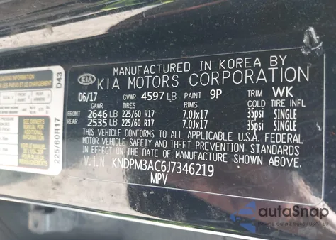 2018 Kia Sportage Lx from USA, damaged, VIN KNDPM3AC6J7346219